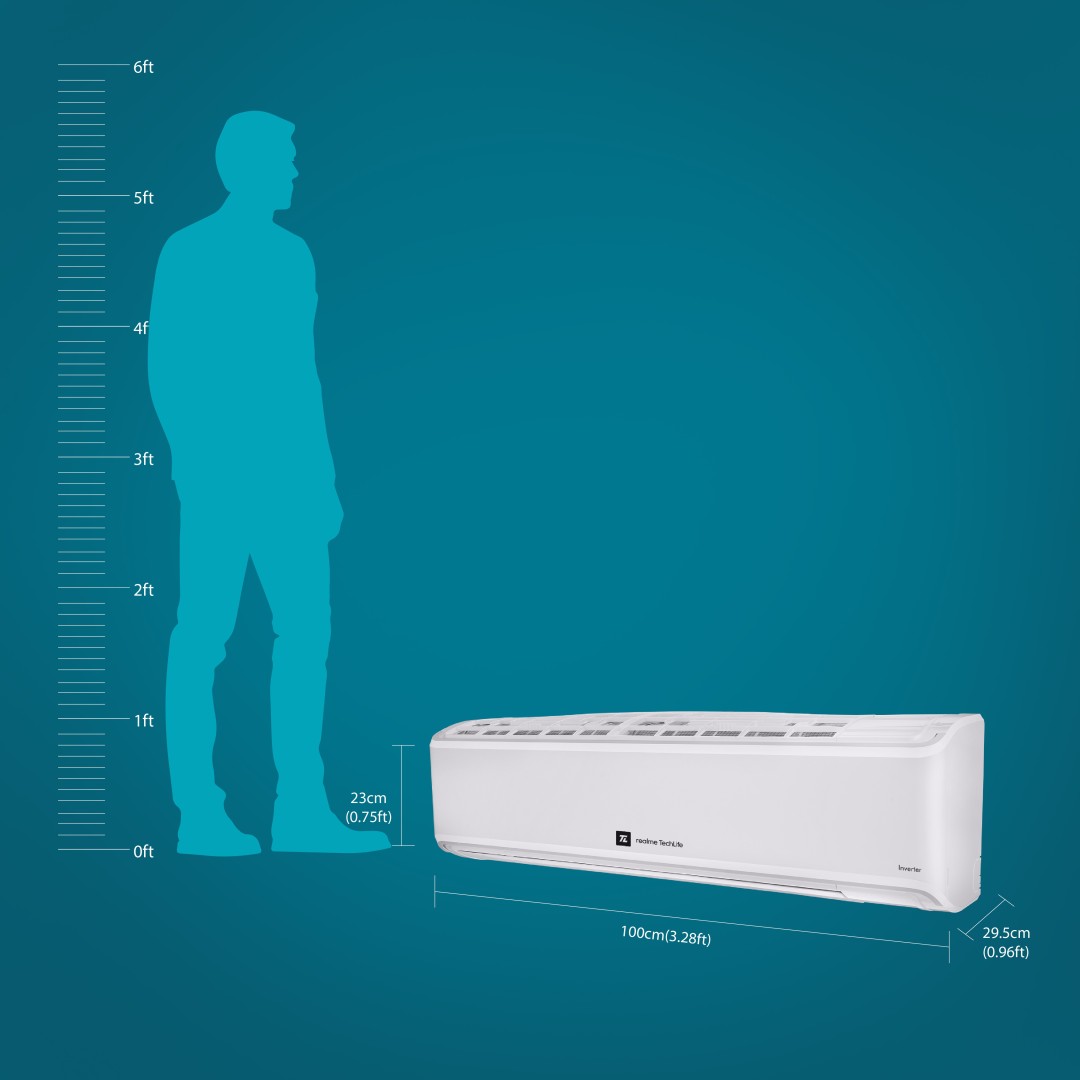 realme TechLife 154SIAA22WR 1.5 Ton 4 Star Inverter Split AC