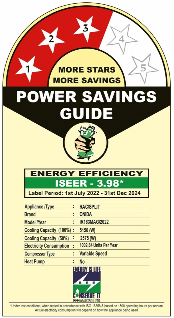 IR183MAG 1.5 Ton 3 Star Inverter Split AC