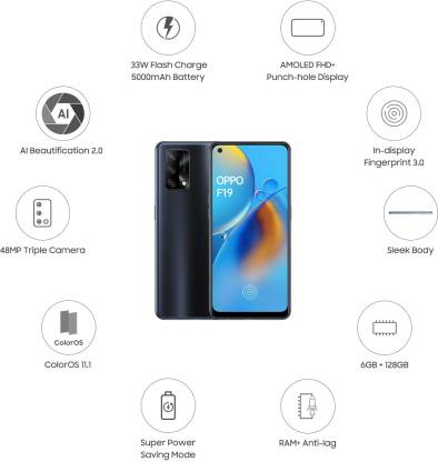 F19 6 GB RAM 128 GB Storage Black