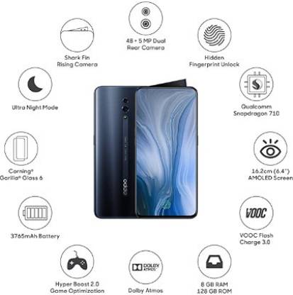 Reno 8 GB RAM 128 GB Storage Black