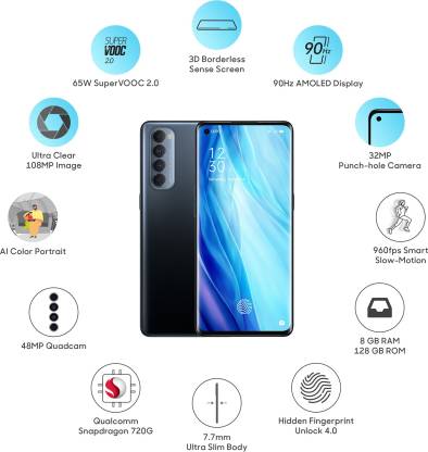Reno 4 Pro 8 GB RAM 128 GB Storage Black