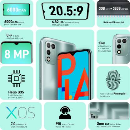 Hot 10 Play 4 GB RAM 64 GB Storage Green