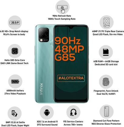 Hot 10S 4 GB RAM 64 GB Storage Green