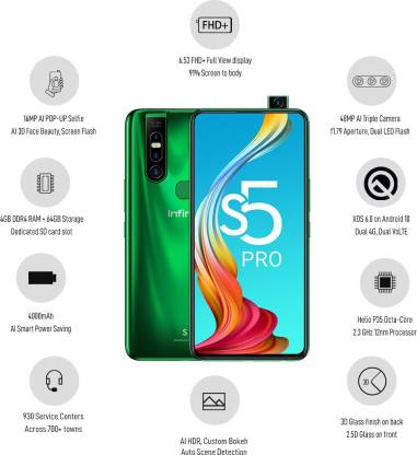 S5 Pro 4 GB RAM 64 GB Storage Green
