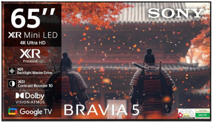 Sony BRAVIA 5 K-65XR50 65 inch UHD Smart Mini LED TV