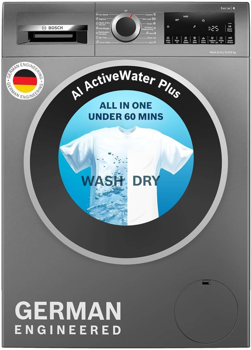 Bosch 10.5 Kg Fully Automatic Front Load Washing Machine (WNA2E4UCIN)
