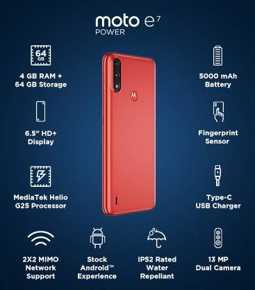 Moto E7 Power 2 GB RAM 32 GB Storage Red
