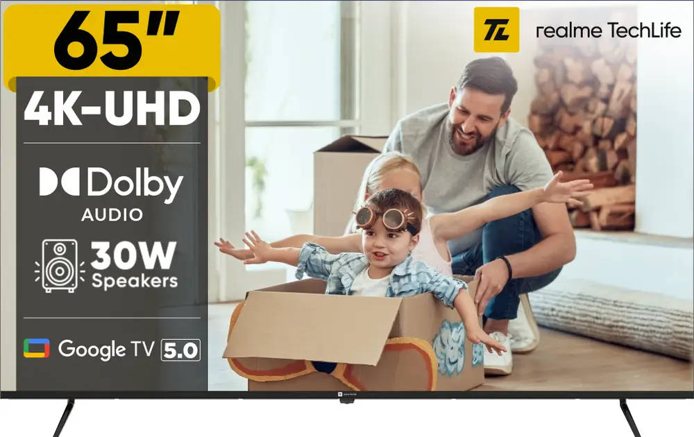 Realme TechLife 65UHDGDRDDVB 65 inch UHD Smart LED TV