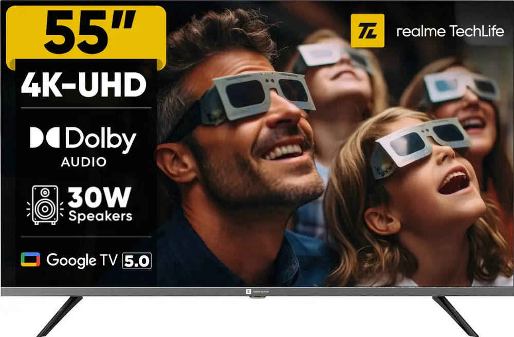 Realme TechLife 55UHDGDRDDVB 55 inch UHD Smart LED TV