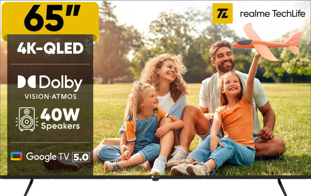 Realme TechLife 65UHDGQRDDVQ 65 inch UHD Smart QLED TV