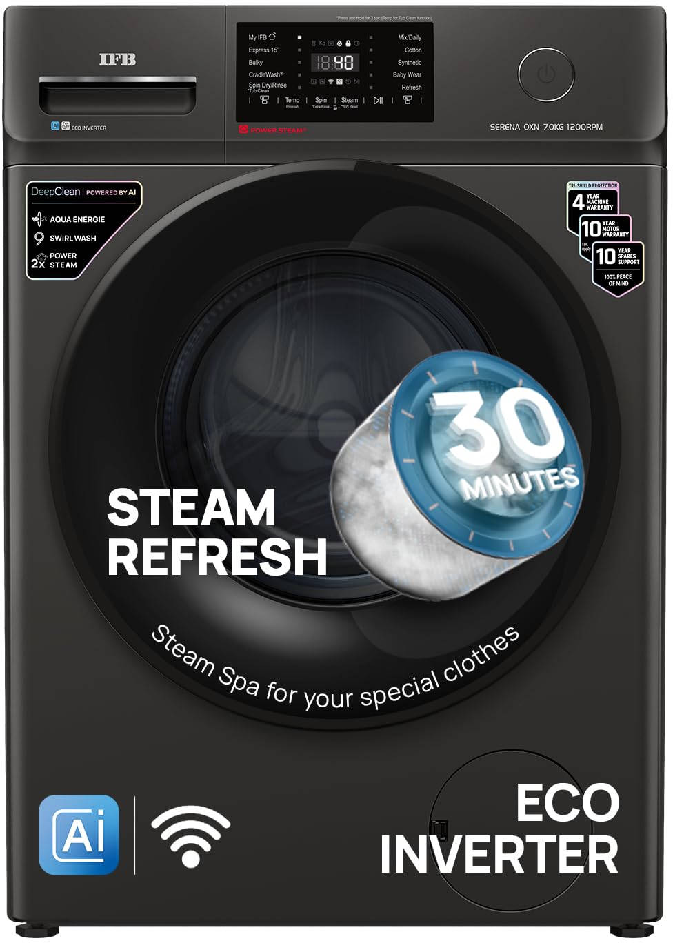 IFB 7 Kg Fully Automatic Front Load Washing Machine (Serena OXN 7012 CMS)