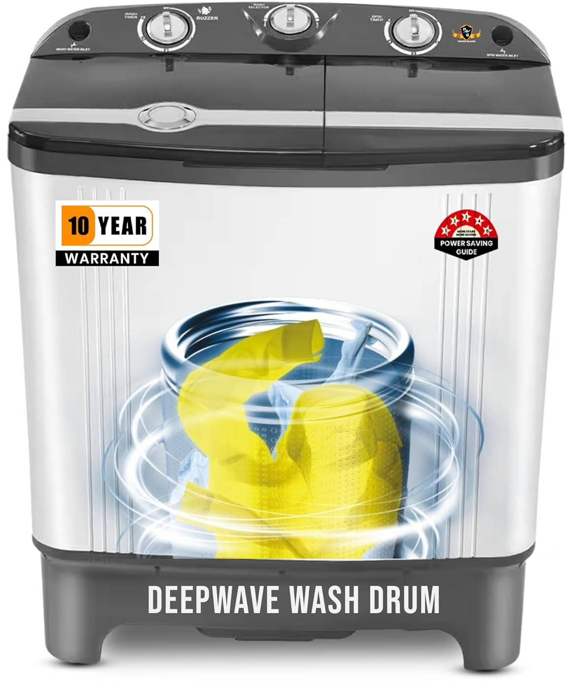 Power Guard Guard 7 Kg Semi Automatic Top Load Washing Machine (PG70WMSATL-01)
