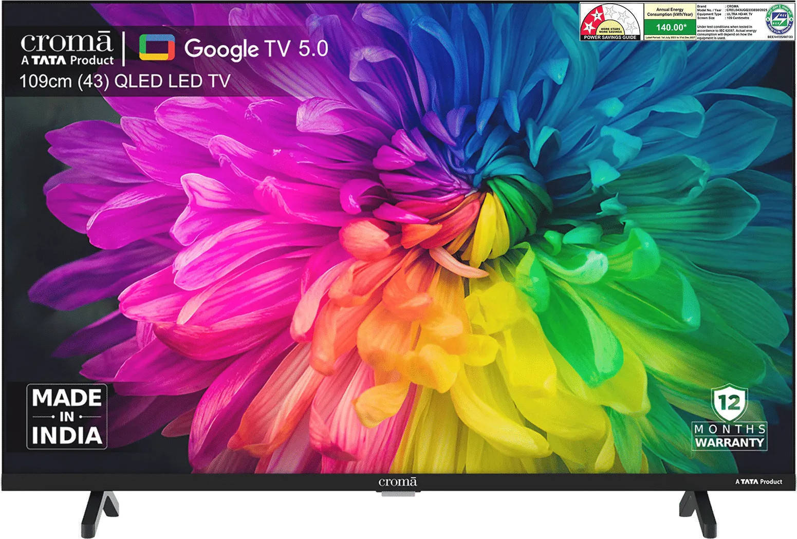 CREL043UGQ333850 43 inch UHD Smart QLED TV