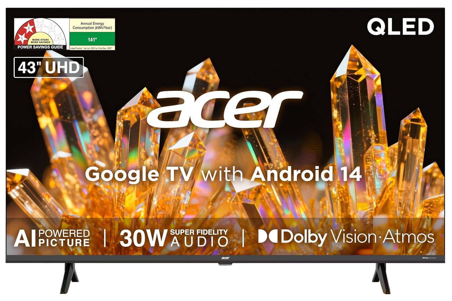 Acer Ultra V Series AR43QDVGU2875BD 43 inch UHD Smart QLED TV