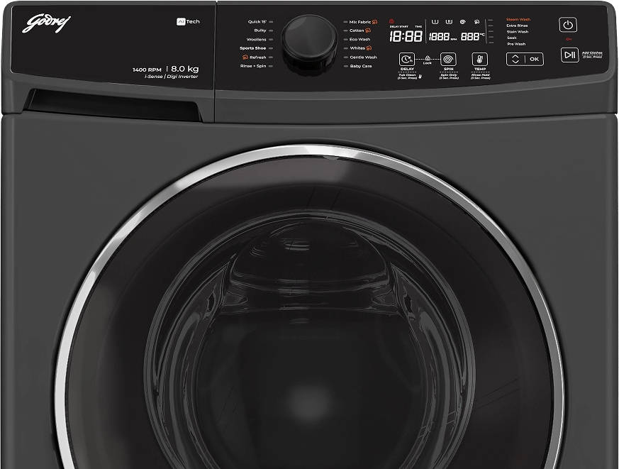 8 Kg Fully Automatic Front Load Washing Machine (WFEON RGL 8014 5.0 IDCRM MTBK)