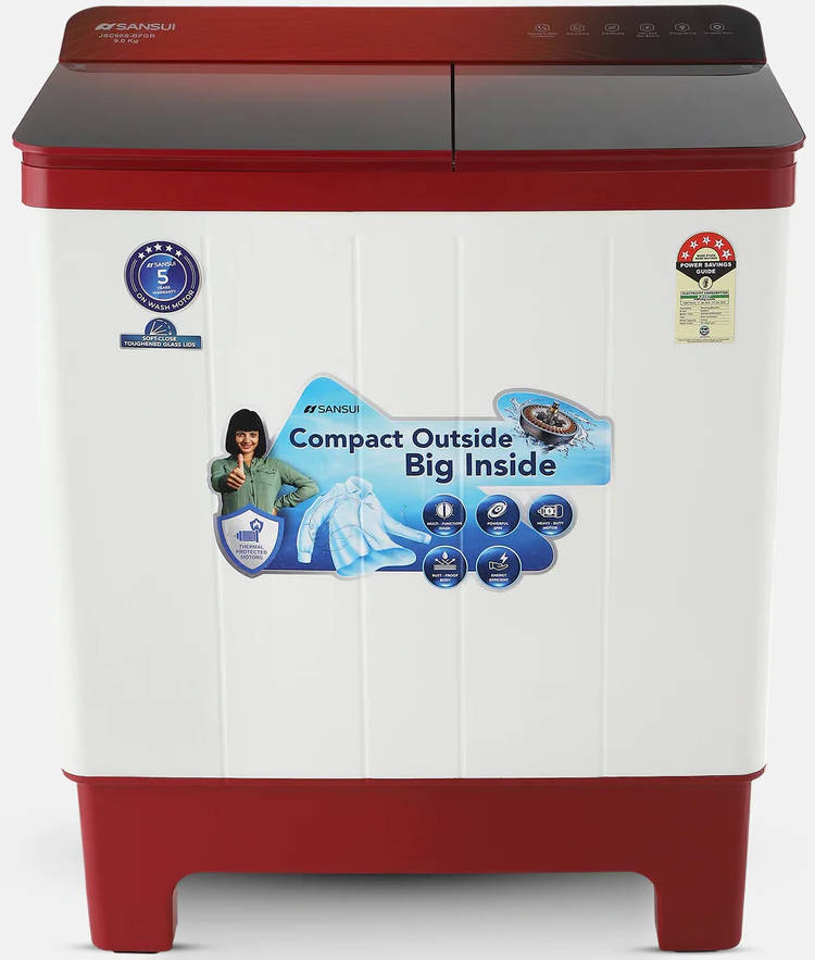 Sansui 9 Kg Semi Automatic Top Load Washing Machine (JSC90S-BFGR)