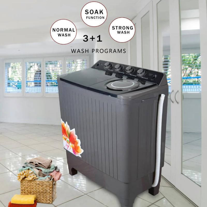 Heavy Duty 10 Kg Semi Automatic Top Load Washing Machine (Washing Machine-10kg-Black)