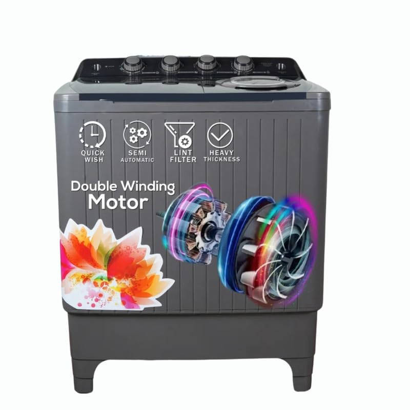 Heavy Duty 10 Kg Semi Automatic Top Load Washing Machine (Washing Machine-10kg-Black)