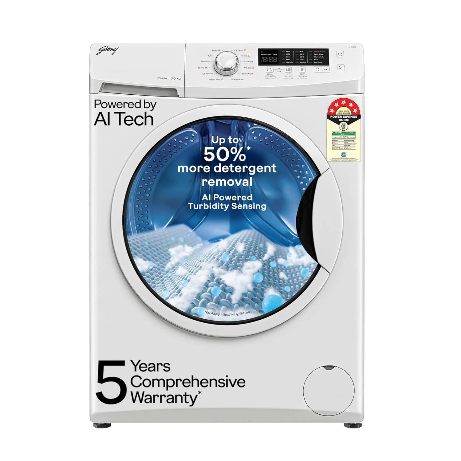 Godrej WFEON CRS 8012 5.0 FKEDM GLWH 8 Kg Fully Automatic Machines Washing Machine