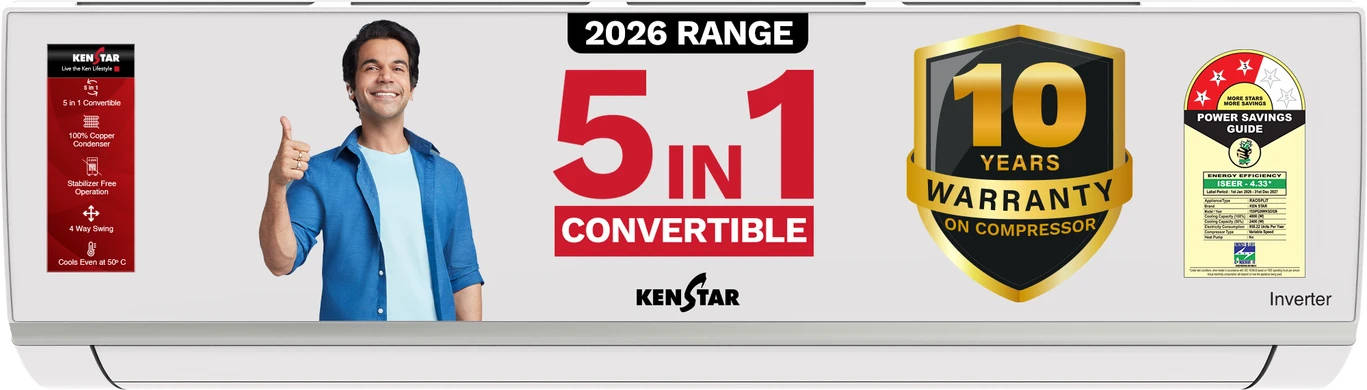 Kenstar 153IPG26WKS 1.5 Ton 3 Star Inverter Air Conditioners AC