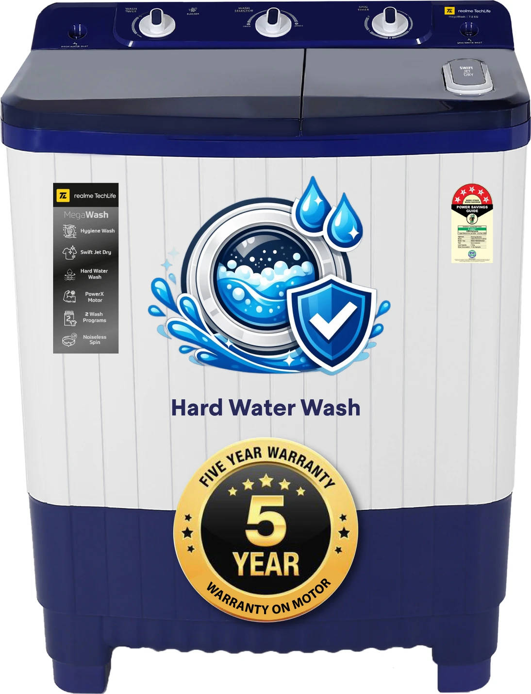 Realme RMSA755NNNDW 7.5 Kg Semi Automatic Machines Washing Machine