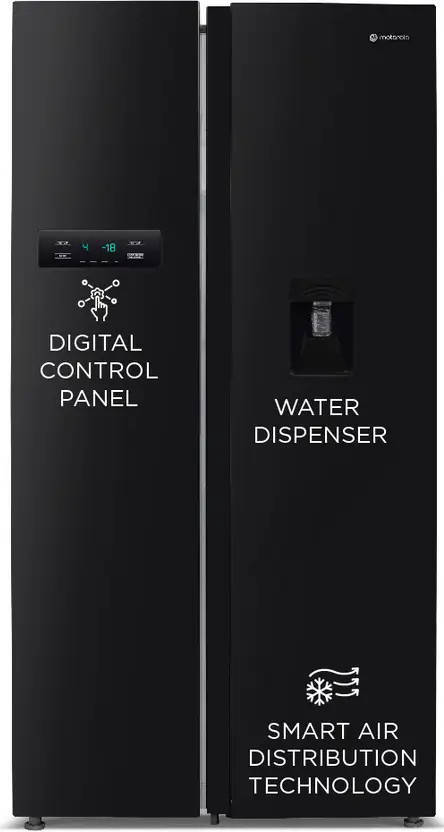 584MS025MRBD 584 L Inverter Frost Free Side By Side Door Refrigerator