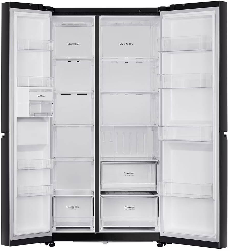 GL-B257HWB3 650 L 3 Star Inverter Frost Free Side By Side Door Refrigerator