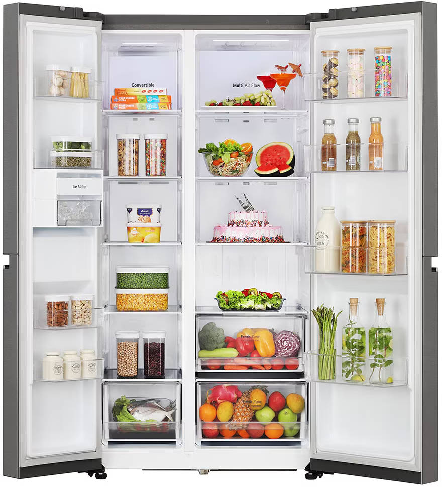 GL-B257HDS3 650 L 3 Star Inverter Frost Free Side By Side Door Refrigerator