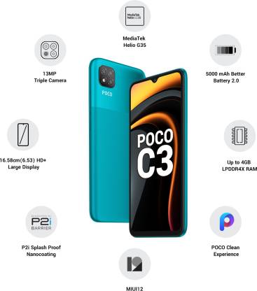 Poco C3 3 GB RAM 32 GB Storage Green