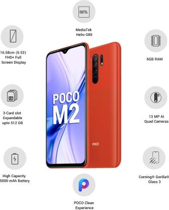 Poco M2 6 GB RAM 64 GB Storage Red