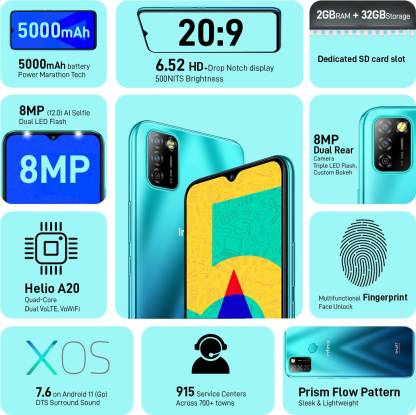 Smart 5A 2 GB RAM 32 GB Storage Cyan