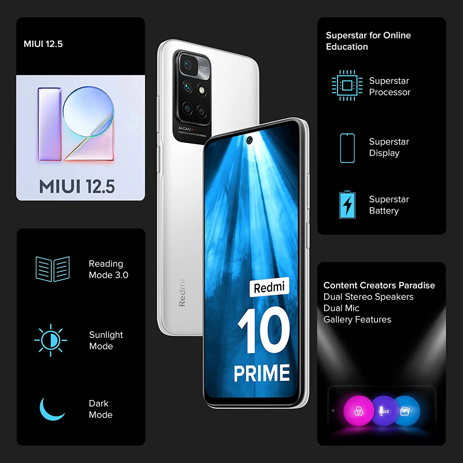 Redmi 10 Prime 4 GB RAM 64 GB Storage White