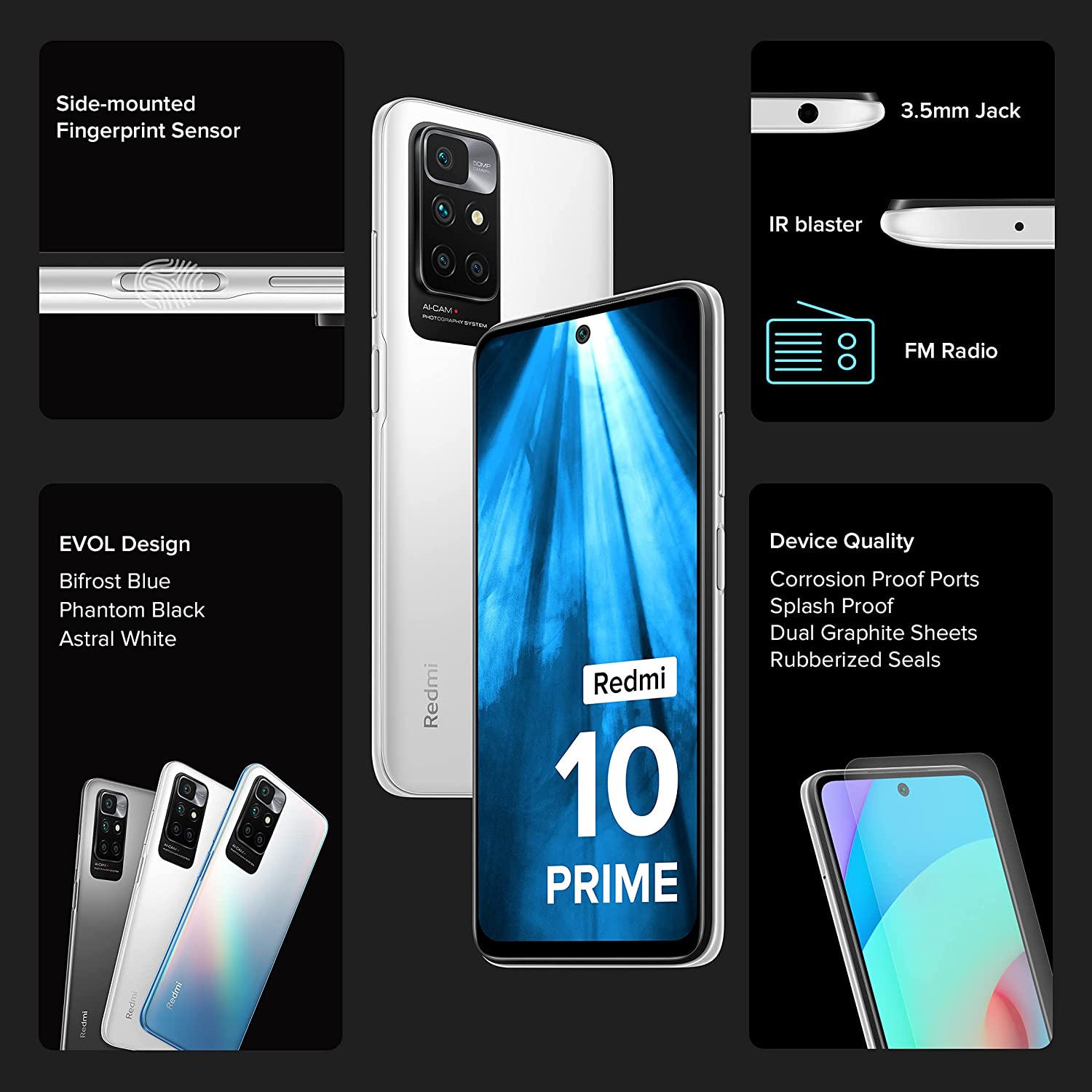Redmi 10 Prime 4 GB RAM 64 GB Storage White