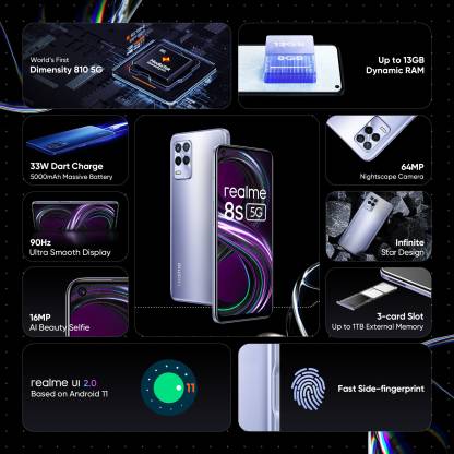 8s 5G 6 GB RAM 128 GB Storage Purple