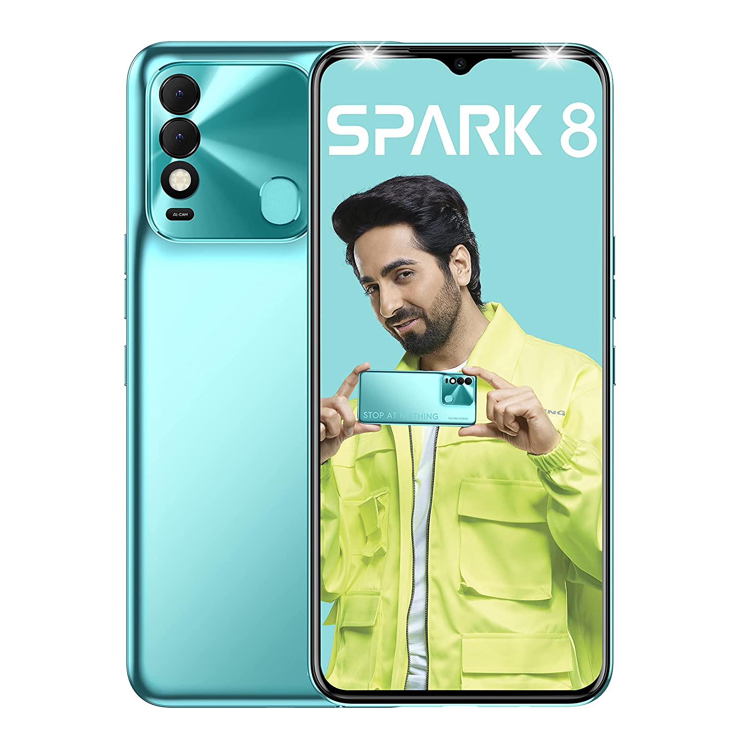 Spark 8 2 GB RAM 64 GB Storage Cyan
