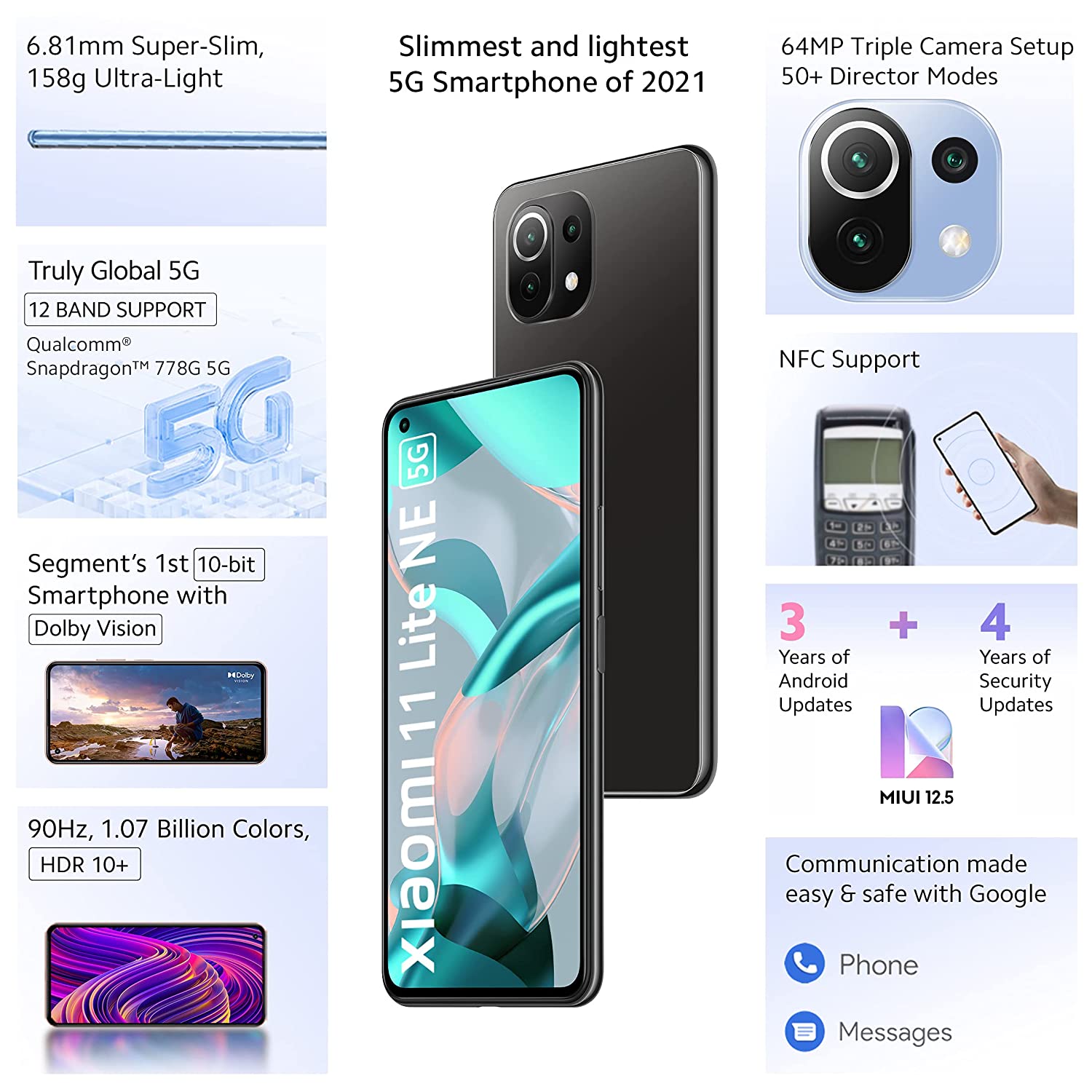 11 Lite NE 5G 6 GB RAM 128 GB Storage Black